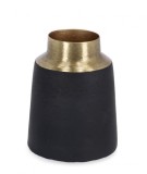 Cumpara ieftin Set 12 vaze flori metal auriu negru Saad 8x10 cm