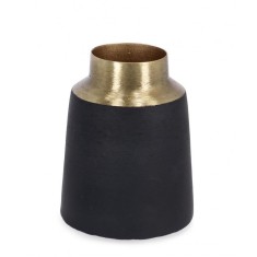 Vaza flori metal auriu negru Saad 8x10 cm