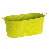 Cumpara ieftin Ghiveci oval metal verde 33 cm x 15 cm x 14 h