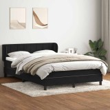 vidaXL Pat box spring cu saltea, negru, 160x210 cm, catifea 3317531