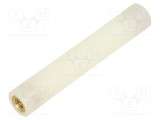 Bucșă izolantă DREMEC M6 80mm poliamidă albă UL94V-2