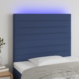 Cumpara ieftin Tăblie de pat cu LED, albastru, 80x5x118/128 cm, textil