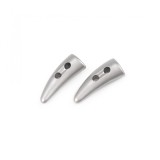 Cumpara ieftin Set 10 nasturi din plastic, tip corn, aspect metalic, 13 x 33 mm Argintiu, Crisalida