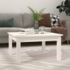 Măsuță cafea vidaXL, alb, 55x55x30 cm, lemn masiv pin, living, design simplu