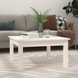 Măsuță cafea vidaXL, alb, 55x55x30 cm, lemn masiv pin, living, design simplu