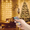 Perdea luminoasa - 100 micro-LEDuri - alb cald - 3 x 1 m - 230V - cu telecomanda