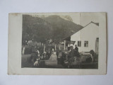 Carte poștală fotografie soldați germani de ocupație la Ghimbav &icirc;n 1917, Alb-Negru