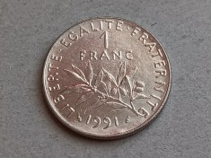 M3 C50 33 - Moneda foarte veche - Franta - 1 franc - 1991