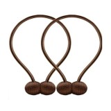 Cumpara ieftin Set pentru prindere perdele si draperii, format din 2 magneti decorativi, tip snur - Maro inchis, Oem