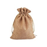 Saculet decorativ rustic imitatie iuta, 22 x 28 cm, Bej inchis