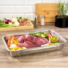 Tava din inox, pentru cuptor, cu gratar, 40 cm, Kinghoff