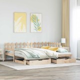 VidaXL Pat de zi cu extensie și sertare fără saltea, 90x200 cm
