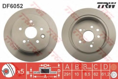 Disc frana LEXUS IS II (GSE2, ALE2, USE2) (2005 - 2016) TRW DF6052 foto
