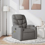 vidaXL Fotoliu de masaj rabatabil, gri &icirc;nchis, material textil