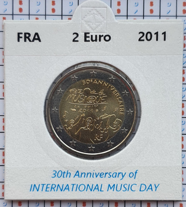 FRanta 2 euro 2011 UNC - Music Day - km 1789 - cartonas personalizat - D22501