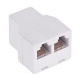 Adaptor 8p8c mama 2 x 8p8c mama alb, Oem