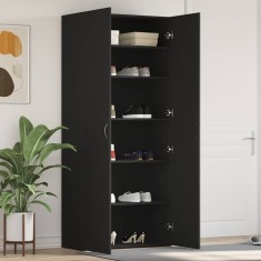 vidaXL Dulap pentru pantofi Negru 80 x 35.5 x 180 cm Lemn compozit