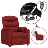 Cumpara ieftin Fotoliu de masaj electric rabatabil, rosu vin, textil