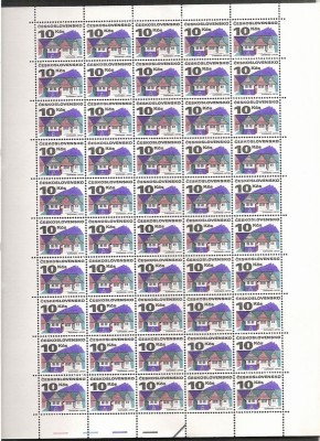 Czechoslovakia 1972 Buildings, 50 stamps in bloc, MNH J.2 foto