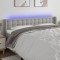 vidaXL Tăblie de pat cu LED, gri deschis, 163x16x78/88 cm, textil 3123676