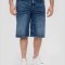 Pantaloni scurti barbati big size de blugi Casby cu croiala Relaxed fit, Albastru, W40