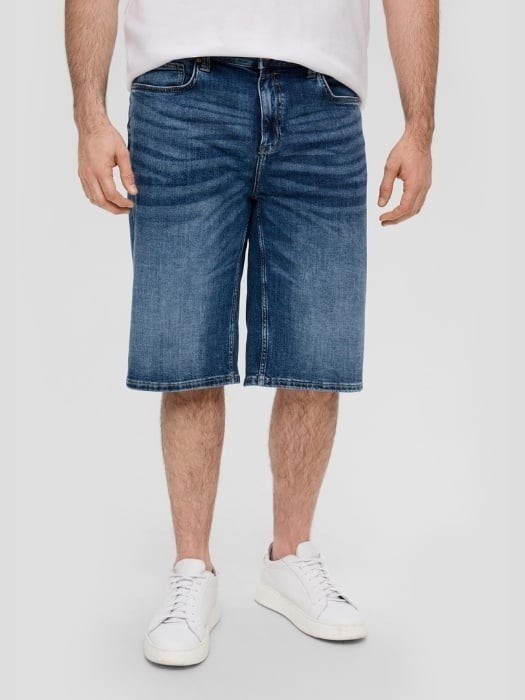 Pantaloni scurti barbati big size de blugi Casby cu croiala Relaxed fit, Albastru, W40