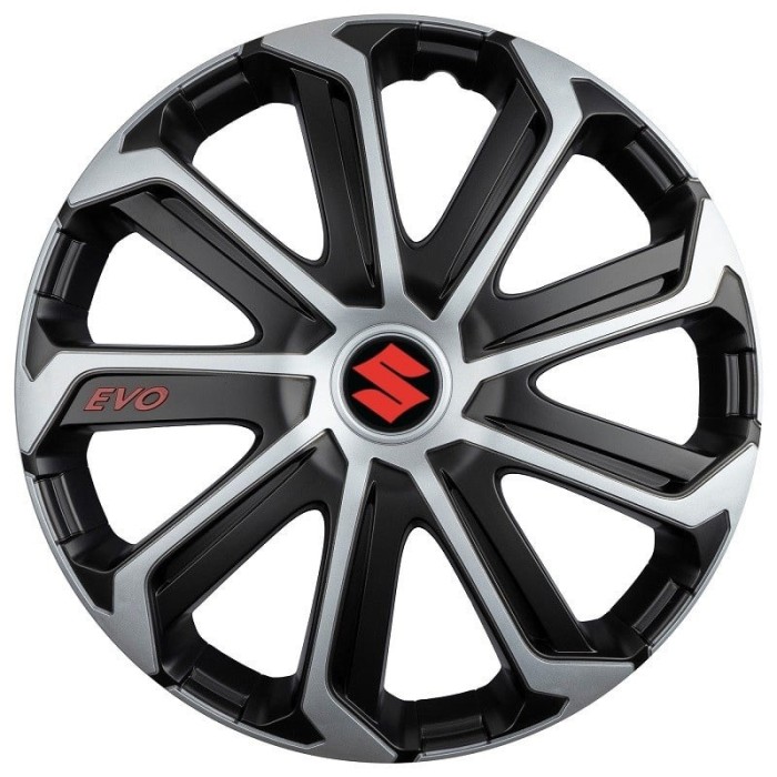 Set 4 Capace Roti Evo Gri-Negru R14, Pentru Suzuki