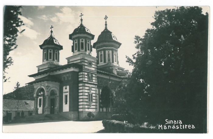 1022 - SINAIA, Monastery, Romania - old postcard, real Photo - unused