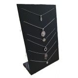 Panou Prezentare Lan?uri Form? de L &ndash; Piele Ecologic? Neagr? &ndash; 30 x 20 cm &ndash; Expozitor pentru Case de Amanet