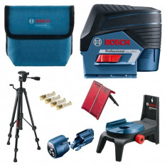 Set nivela laser cu linii Bosch GCL 2-50 C , 20m, receptor 50m, precizie 0.3mm/m + RM 2 Suport rotativ + BT 150 Stativ pentru constructii foto