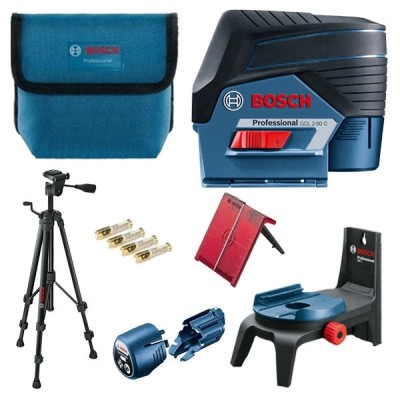 Bosch GCL 2-50 C + RM 2 + BT 150 Set nivela laser cu linii, 20m, receptor 50m, precizie 0.3mm/m ProAdvanced PowerfulTools foto