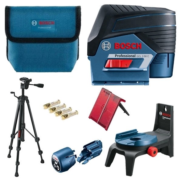 Bosch GCL 2-50 C + RM 2 + BT 150 Set nivela laser cu linii, 20m, receptor 50m, precizie 0.3mm/m ProAdvanced PowerfulTools