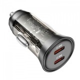 Incarcator Auto Borofone BZ26B Discovery, 45W, 3A, 2 x USB-C, Negru