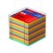 Bloc notite color Herlitz, 9x9x9 cm, 650 file cu suport