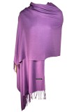 Esarfa tip sal din casmir, mov liliachiu, 190x75 cm, Marime universala