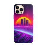 Husa compatibila cu Apple iPhone 13 model Neon city,Silicon, Tpu, Viceversa, Transparent, Carcasa