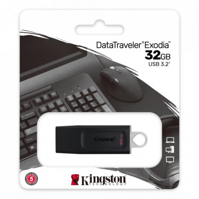 Stick de memorie, USB 3.2, Kingston DataTraveler Exodia 32GB, Negru foto
