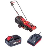 Cumpara ieftin Masina de tuns iarba, gazon, electrica, motor fara perii, cu acumulator 4 Ah, incarcator, 20V Li-ion, 32 cm, Worcraft