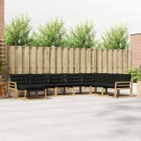 vidaXL Set de canapele de exterior cu pernă 8 pcs Alb și negru 3388974