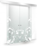 Usa culisanta Boss &reg; Duo model La Vie alb, 90+90x215 cm, sticla mata securizata, glisanta in ambele directii
