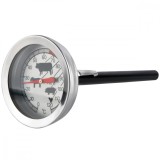 Termometru alimentar cu tija Iso Trade, Fara mercur, 0-120&deg;C, 5.2x11cm, Inox, Gri