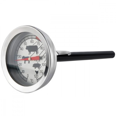 Termometru alimentar cu tija Iso Trade, Fara mercur, 0-120&amp;deg;C, 5.2x11cm, Inox, Gri foto