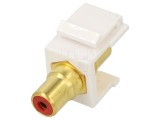 Cuplor RCA alb Goobay 79669, carcasă ABS cu &icirc;mpingere
