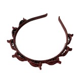 Banda de par pentru femei, flippy, agrafa stil coreean, accesoriu pentru par cu textura multistrat, coffee