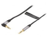 Cablu Audio Jack 3.5mm Unghi 5m Negru, Vention
