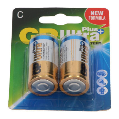 Set baterii alcaline UltraPLus GP R14 C 2buc/blister foto