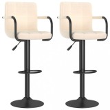 Scaune de bar, 2 buc., crem, material textil