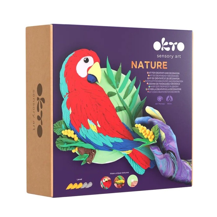 Set pictura 3d cu argila usoara, nature - macaw