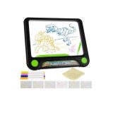 Tableta grafica/desenat, magnetica, pentru copii, 4 markere, LED, 3xAAA, 24.5x21x2 cm, Isotrade