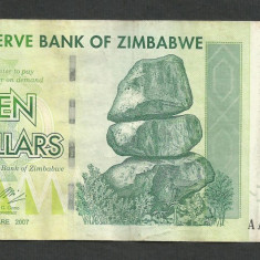 ZIMBABWE 10 DOLARI DOLLARS 2007 [29] P- 67 , F